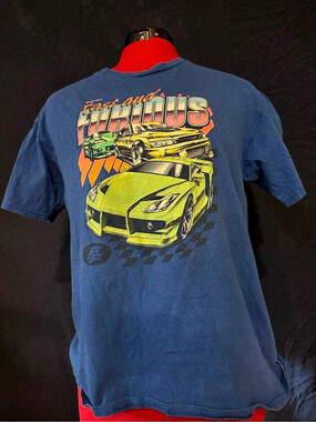Vintage Fast & Furious Hybrid XL Graphic Tee Size XL Blue